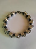 Skull bracelet w hematite