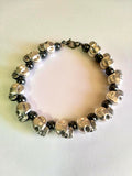 Skull bracelet w hematite