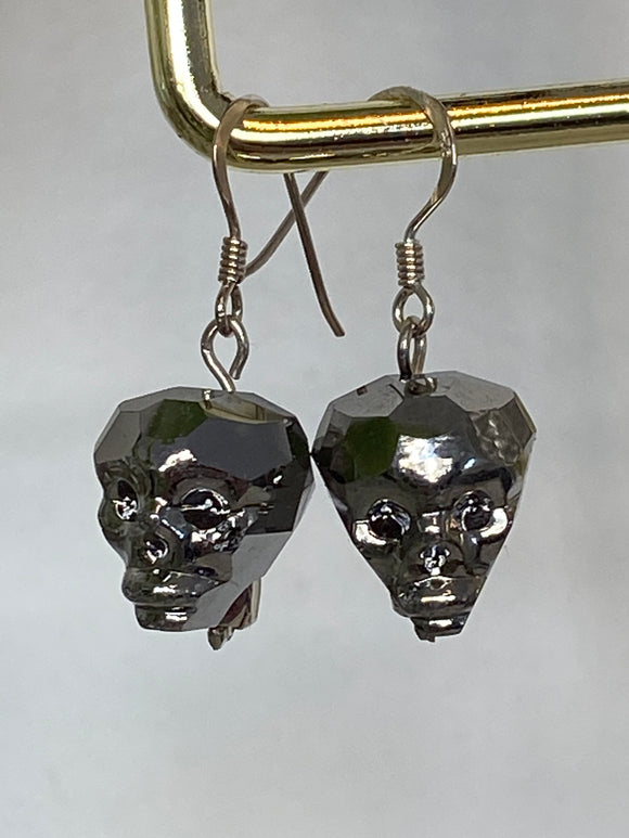 Geometric skull earrings